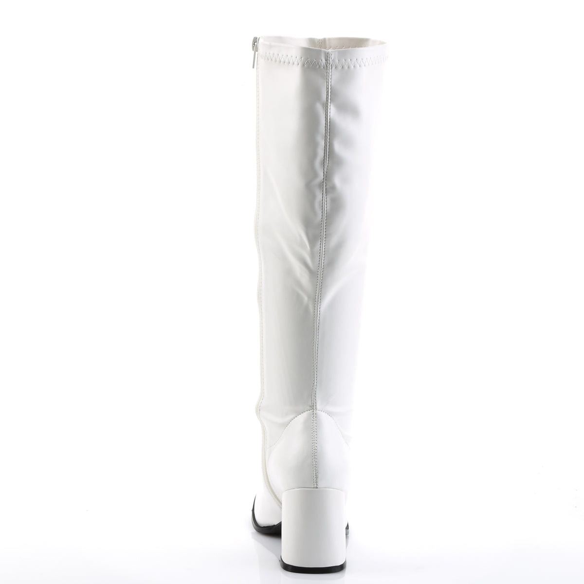 GOGO-300WC Wide Calf White Stretch Pu Funtasma