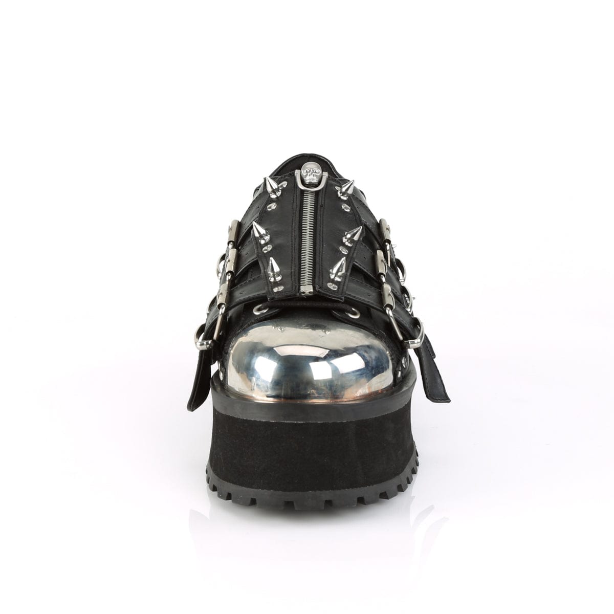 GRAVEDIGGER-03 Black Vegan Leather Shoe Demonia US Size (Unisex/Men's): 4