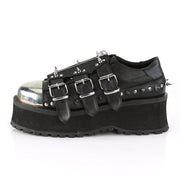 GRAVEDIGGER-03 Black Vegan Leather Shoe Demonia US Size (Unisex/Men's): 4