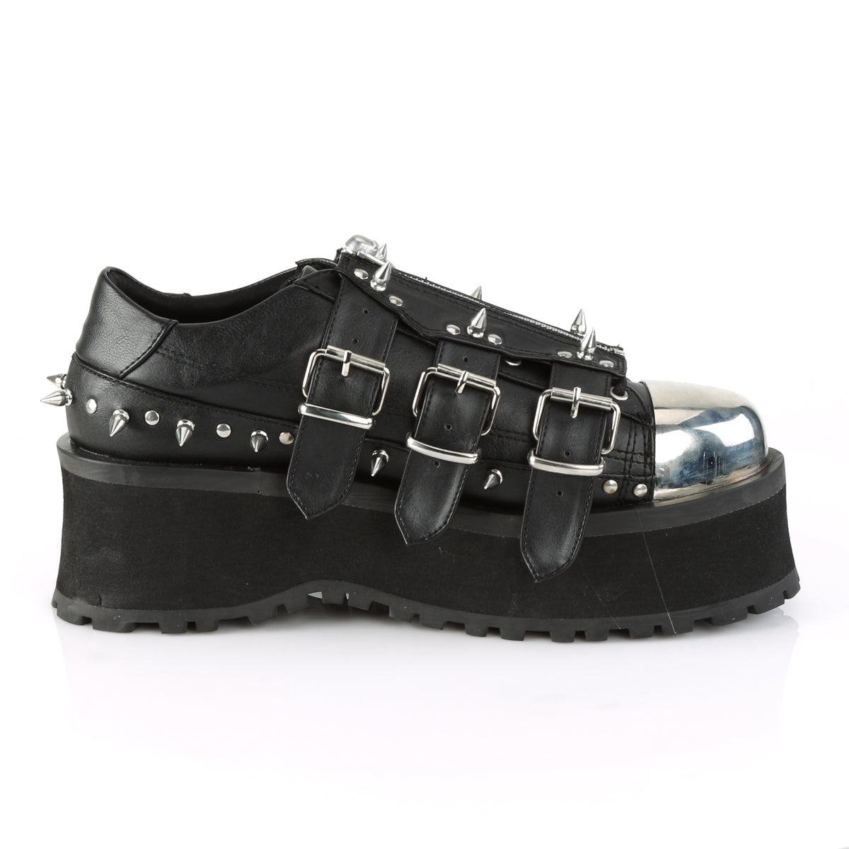 GRAVEDIGGER-03 Black Vegan Leather Shoe Demonia