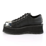 GRAVEDIGGER-04 Black Vegan Leather Shoe Demonia US Size (Unisex/Men's): 4