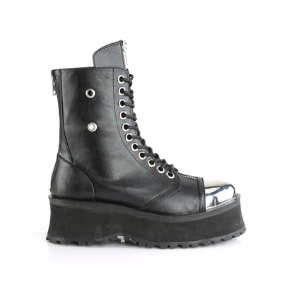GRAVEDIGGER-10 Black Vegan Leather Ankle Boot Demonia