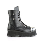 GRAVEDIGGER-10 Black Vegan Leather Ankle Boot Demonia US Size (Unisex/Men's): 4