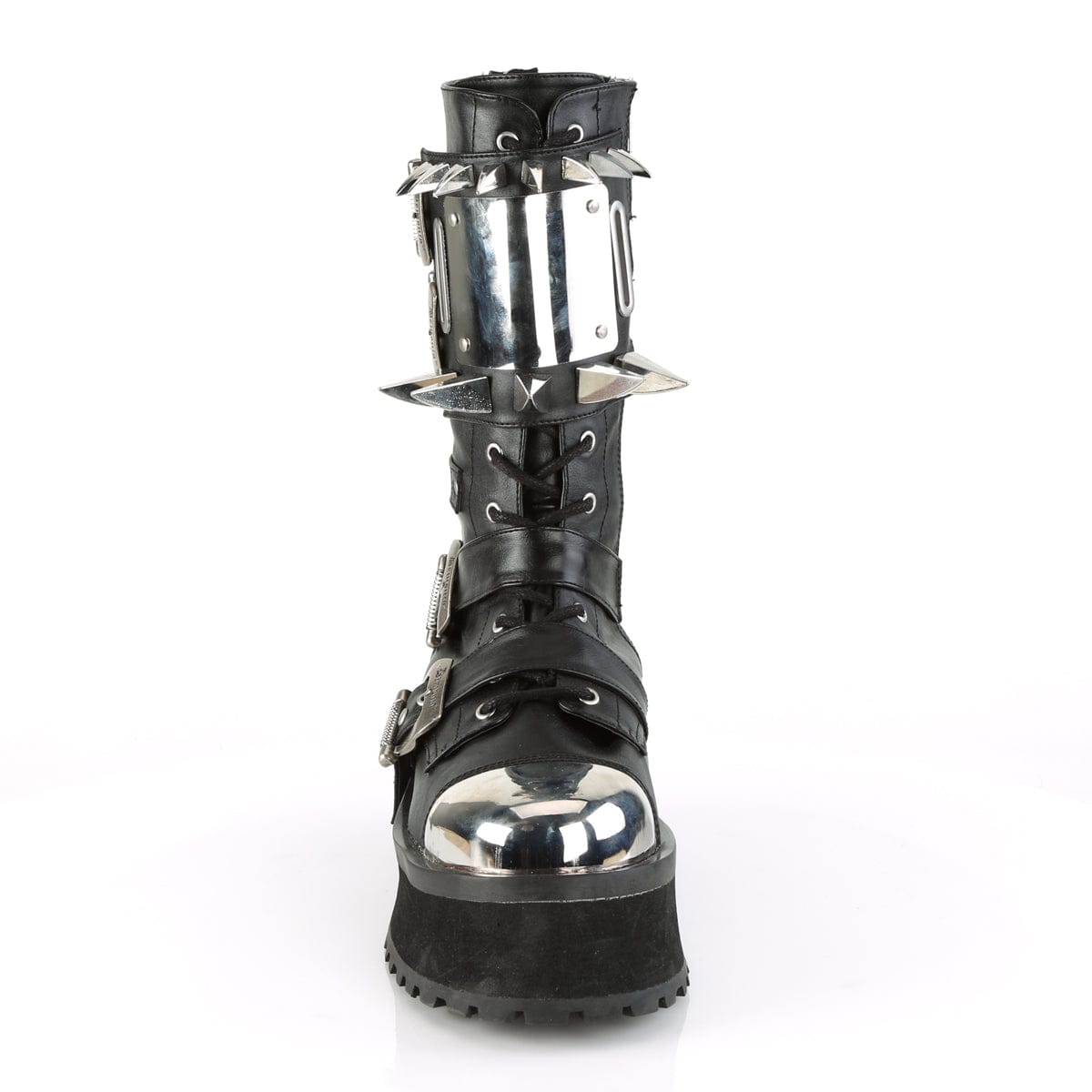 GRAVEDIGGER-250 Black Vegan Leather Mid-Calf Boot Demonia