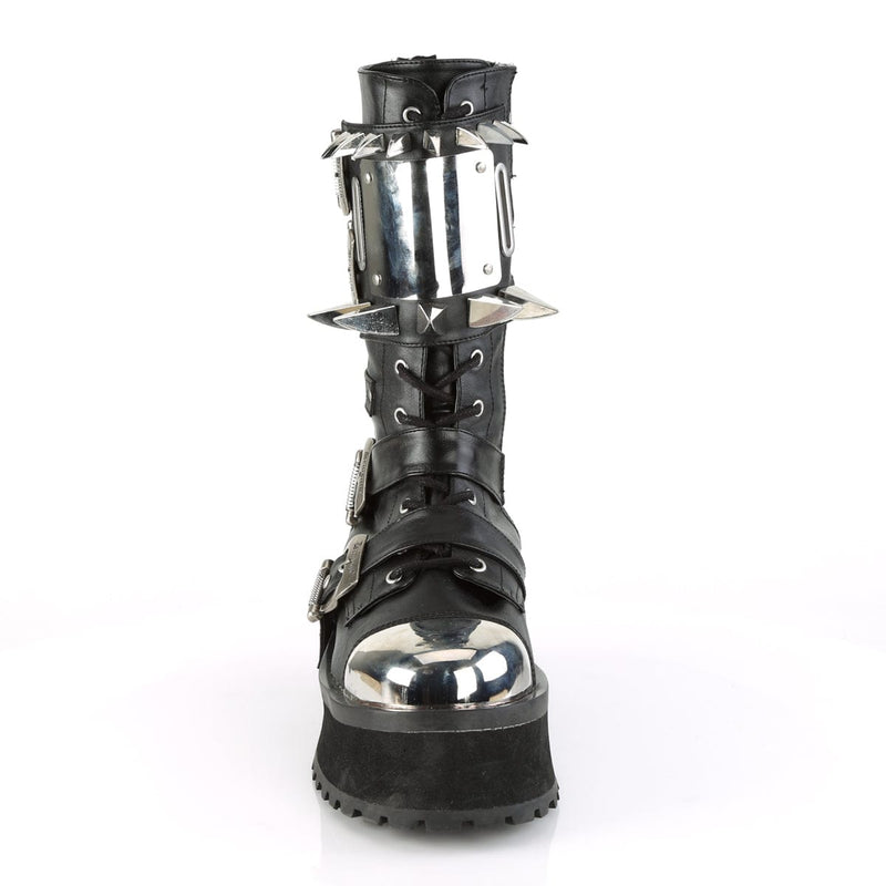 GRAVEDIGGER-250 Black Vegan Leather Mid-Calf Boot Demonia US Size (Unisex/Men's): 4