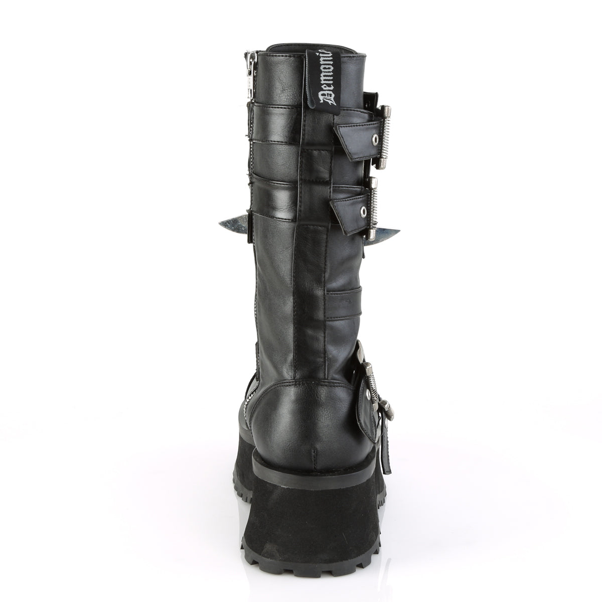GRAVEDIGGER-250 Black Vegan Leather Mid-Calf Boot Demonia