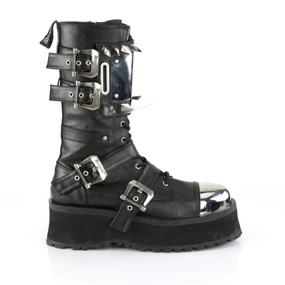 GRAVEDIGGER-250 Black Vegan Leather Mid-Calf Boot Demonia
