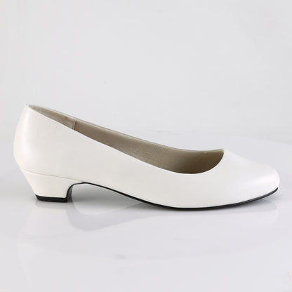 GWEN-01 White Faux Leather Pleaser Pink Label