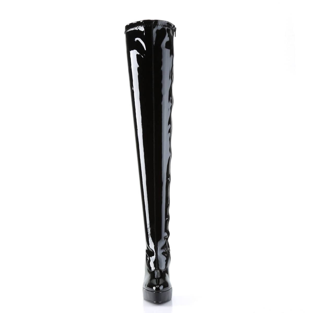 INDULGE-3063 Black Stretch Patent Devious