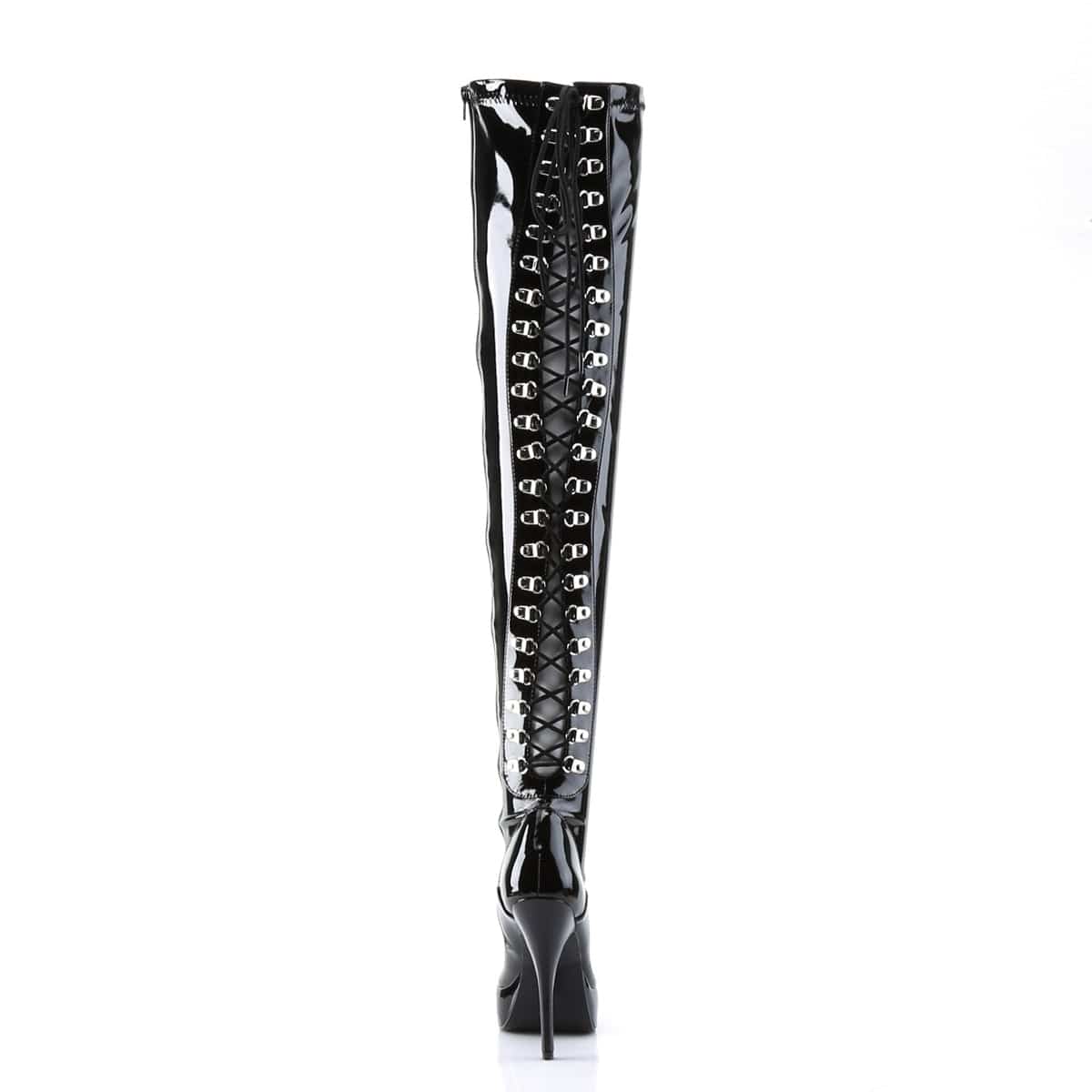 INDULGE-3063 Black Stretch Patent Devious