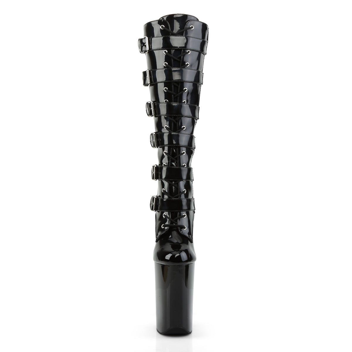 INFINITY-2049 Black Patent Knee Boot Pleaser