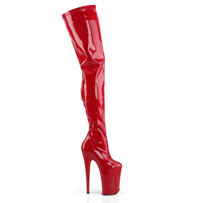 INFINITY-4000 Red Stretch Patent/Red Boot Pleaser