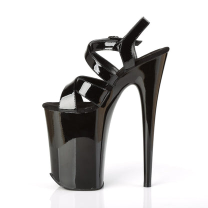 INFINITY-997 Black Patent Platform Sandal Pleaser