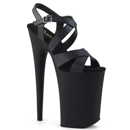 INFINITY-997 Black Pu Platform Sandal Pleaser