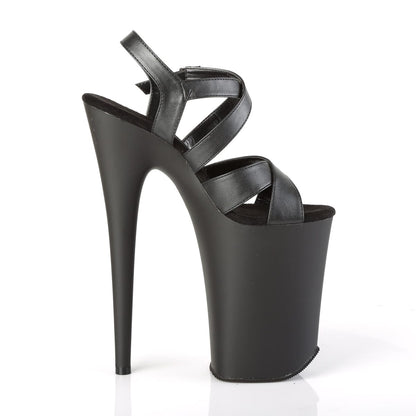 INFINITY-997 Black Pu Platform Sandal Pleaser