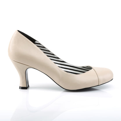 JENNA-01 Cream Faux Leather Pleaser Pink Label