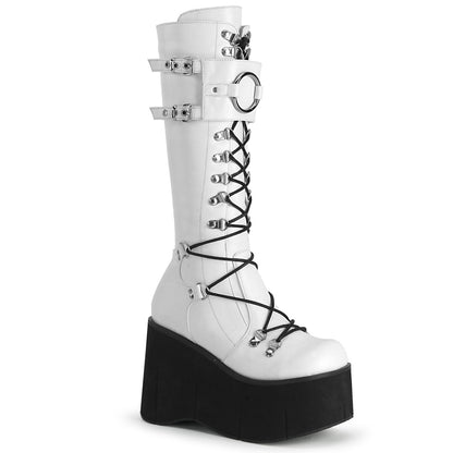 KERA-200 White Vegan Leather Knee Boot Demonia