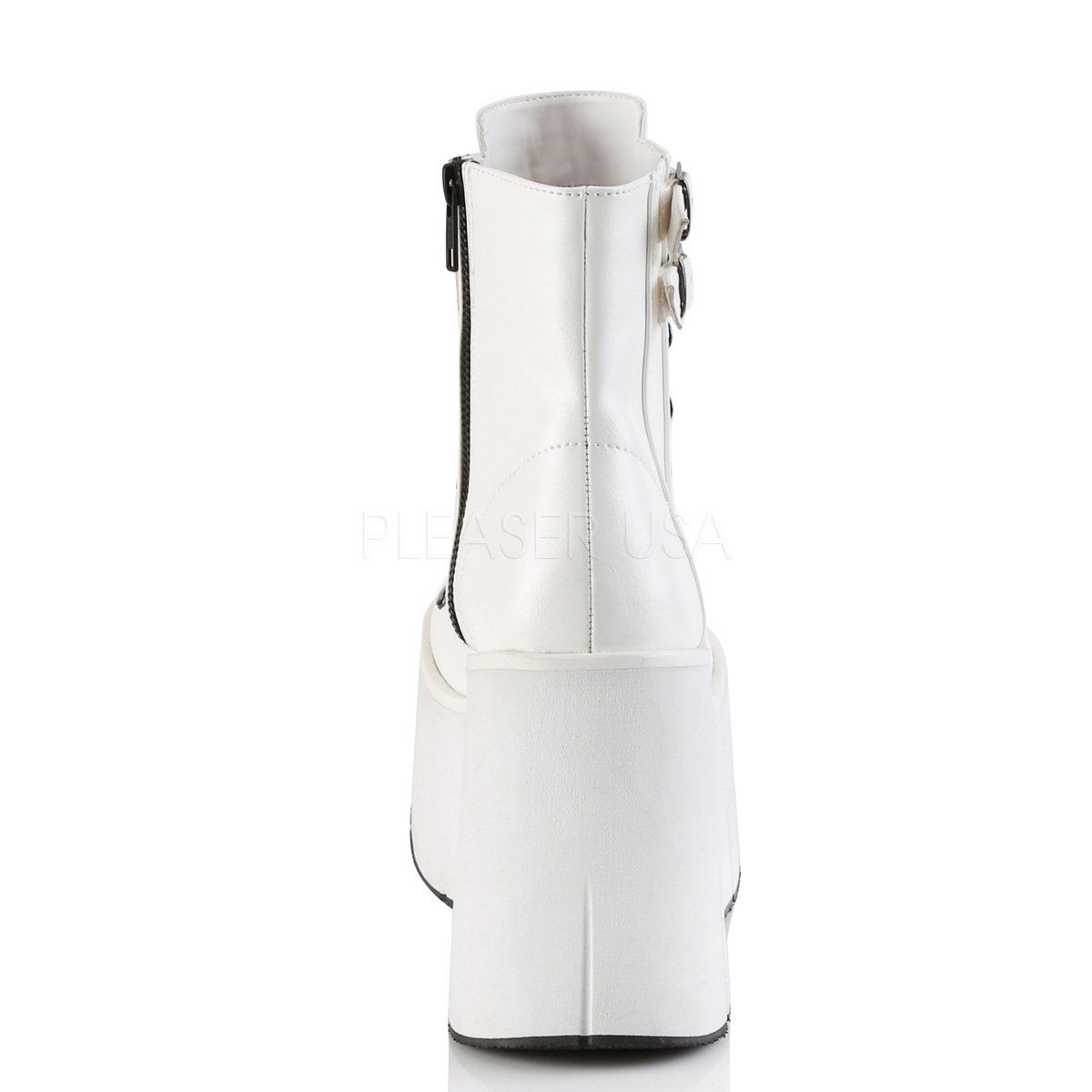 KERA-21 White Vegan Leather Ankle Boot Demonia
