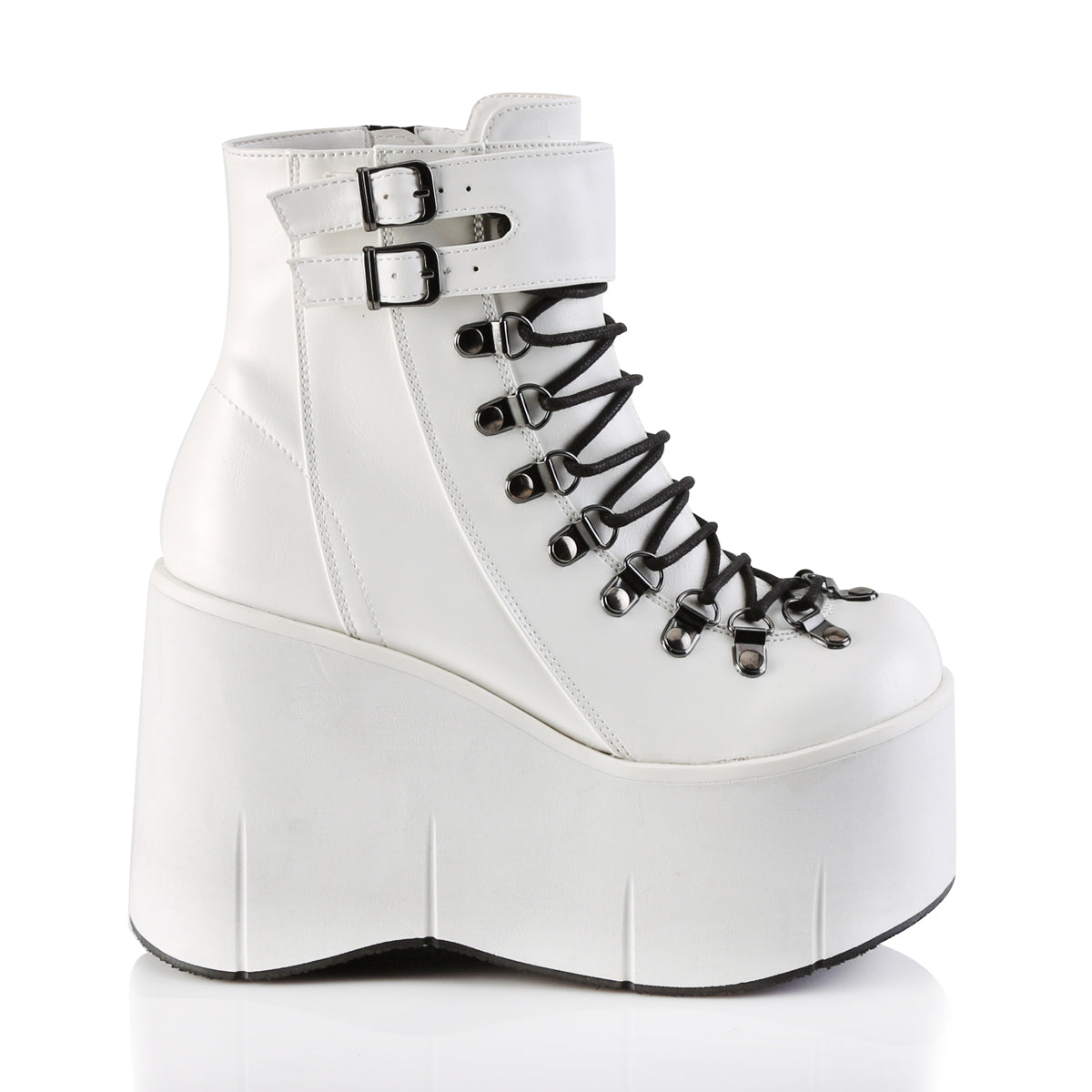 KERA-21 White Vegan Leather Ankle Boot Demonia