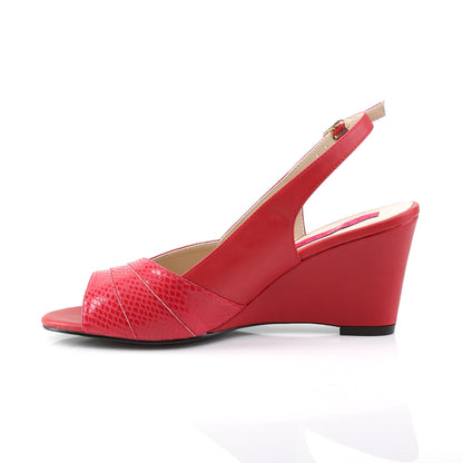 KIMBERLY-01SP Red Faux Leather Pleaser Pink Label