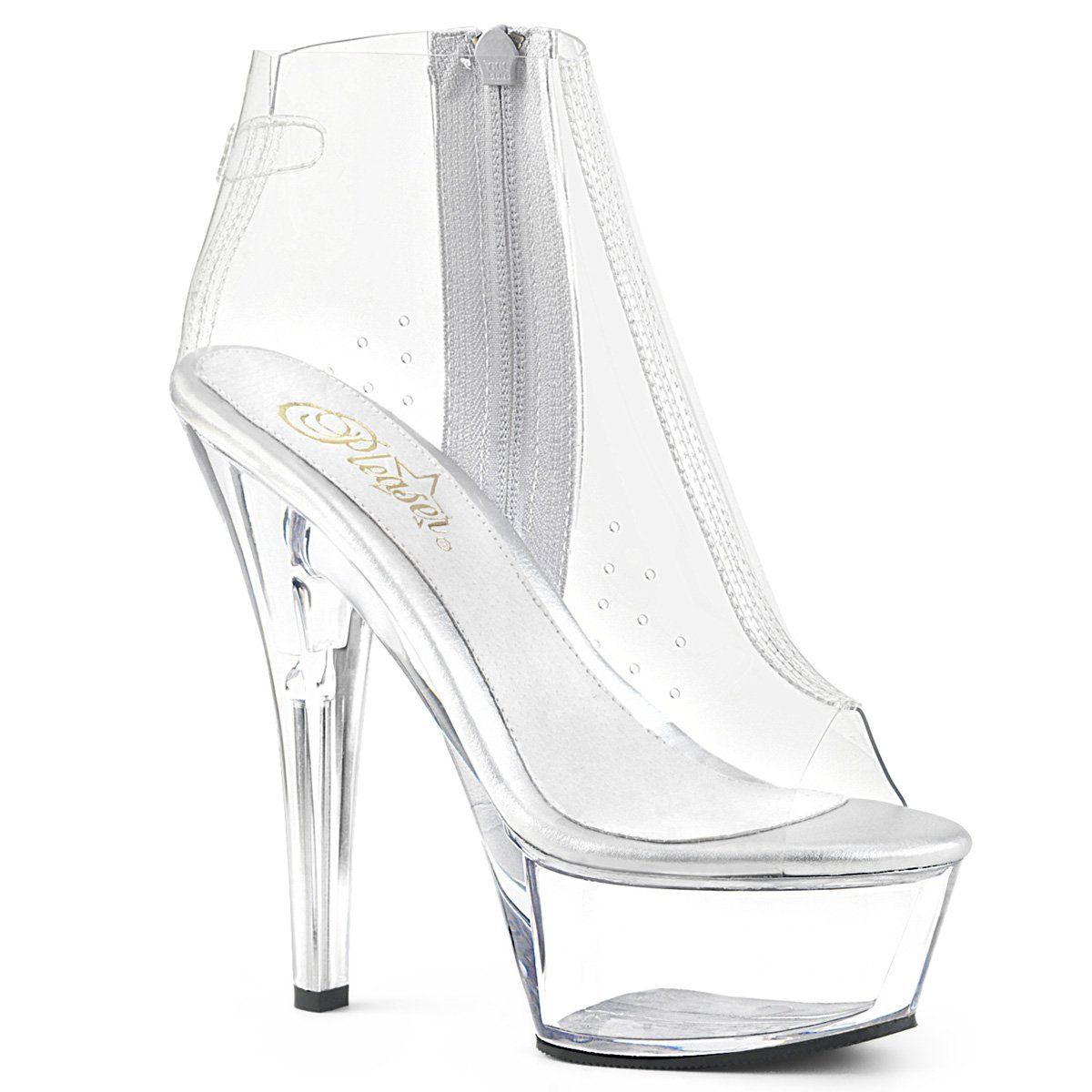 KISS-1023 Clear TPU/Clear Ankle Boot Pleaser