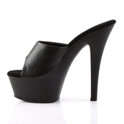 KISS-201 Black Faux Leather/Black Matte Platform Sandal Pleaser US Size (Women's): 5