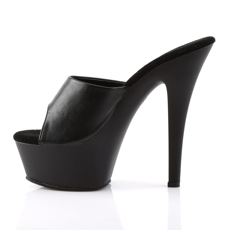 KISS-201 Black Faux Leather/Black Matte Platform Sandal Pleaser US Size (Women's): 5