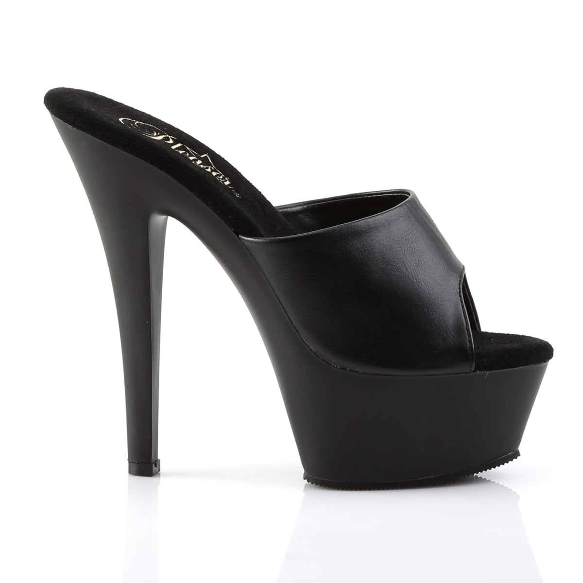 KISS-201 Black Faux Leather Platform Sandal Pleaser