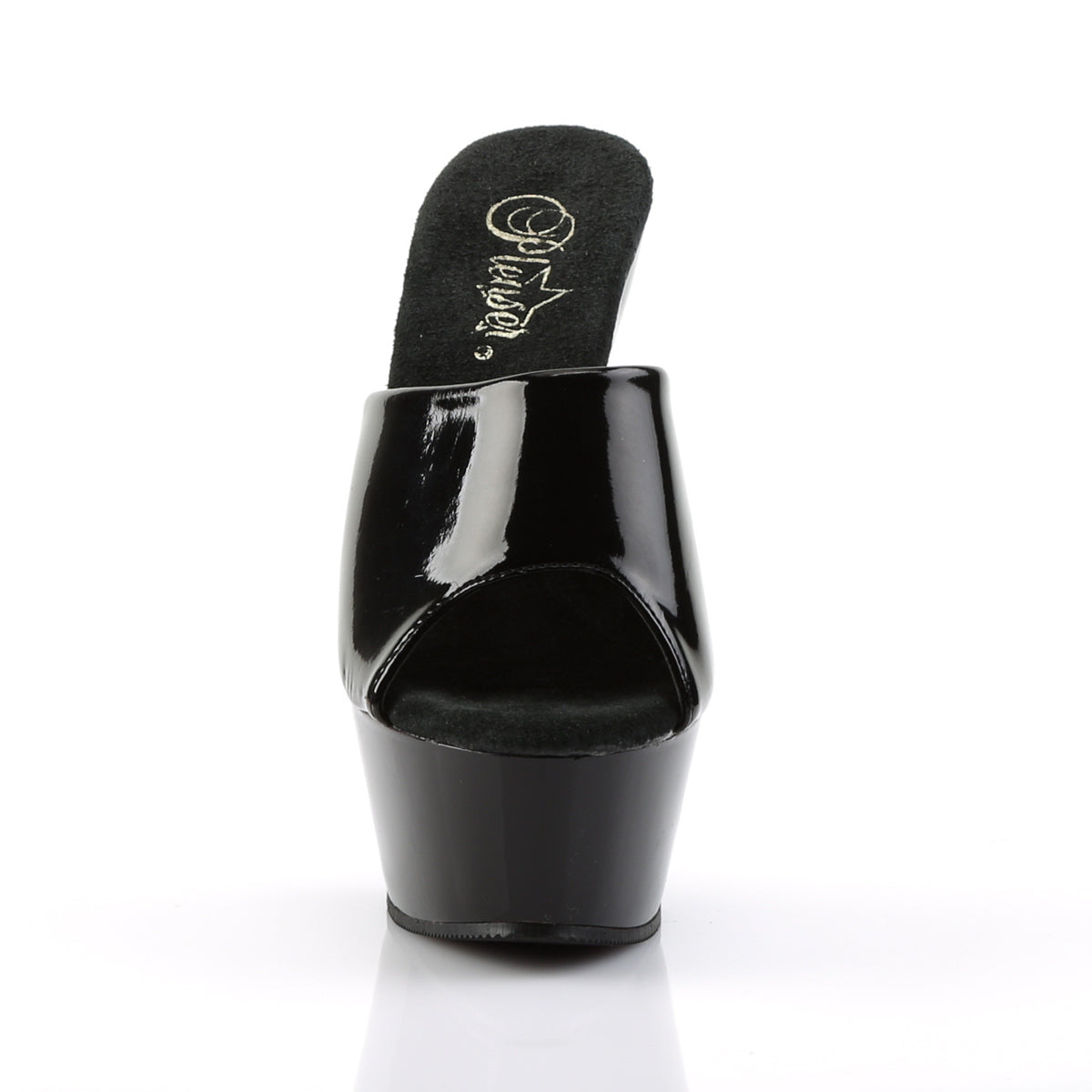 KISS-201 Black Patent Platform Sandal Pleaser