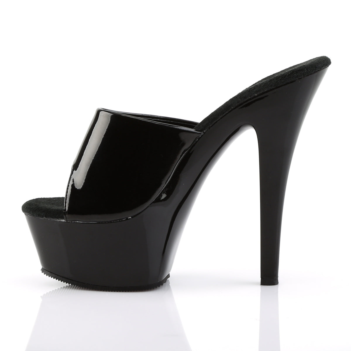 KISS-201 Black Patent Platform Sandal Pleaser