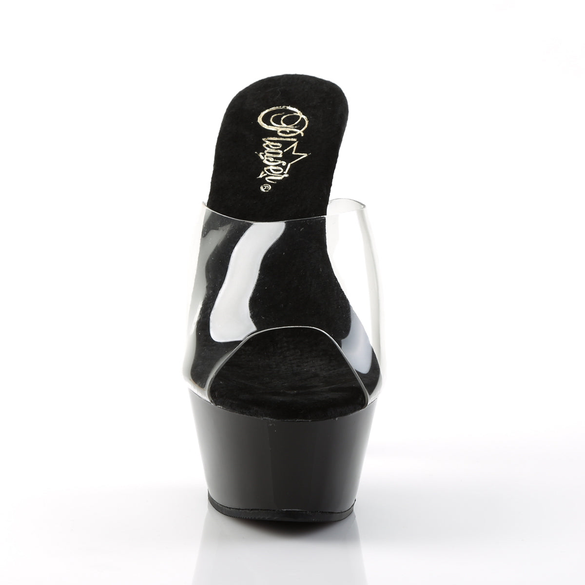 KISS-201 Clear/Black Platform Sandal Pleaser