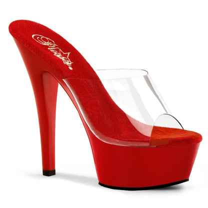 KISS-201 Clear/Red Platform Sandal Pleaser