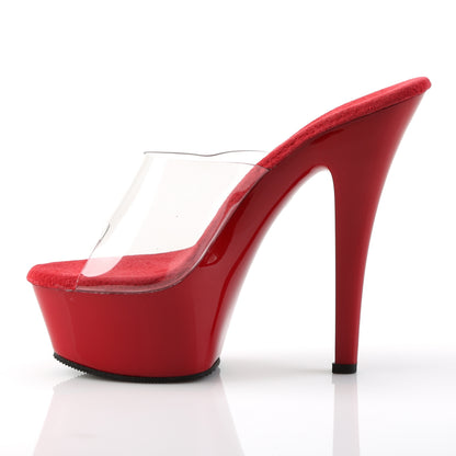 KISS-201 Clear/Red Platform Sandal Pleaser