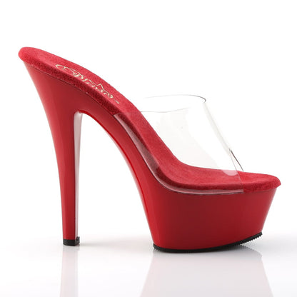 KISS-201 Clear/Red Platform Sandal Pleaser