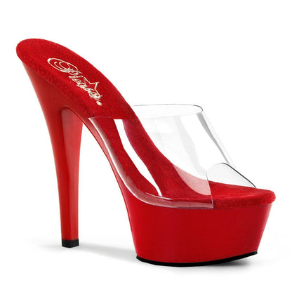 KISS-201 Clear/Red Platform Sandal Pleaser