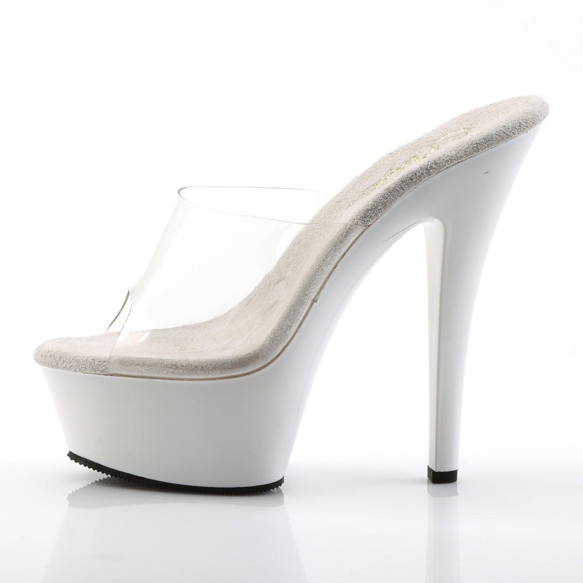 KISS-201 Clear/White Platform Sandal Pleaser