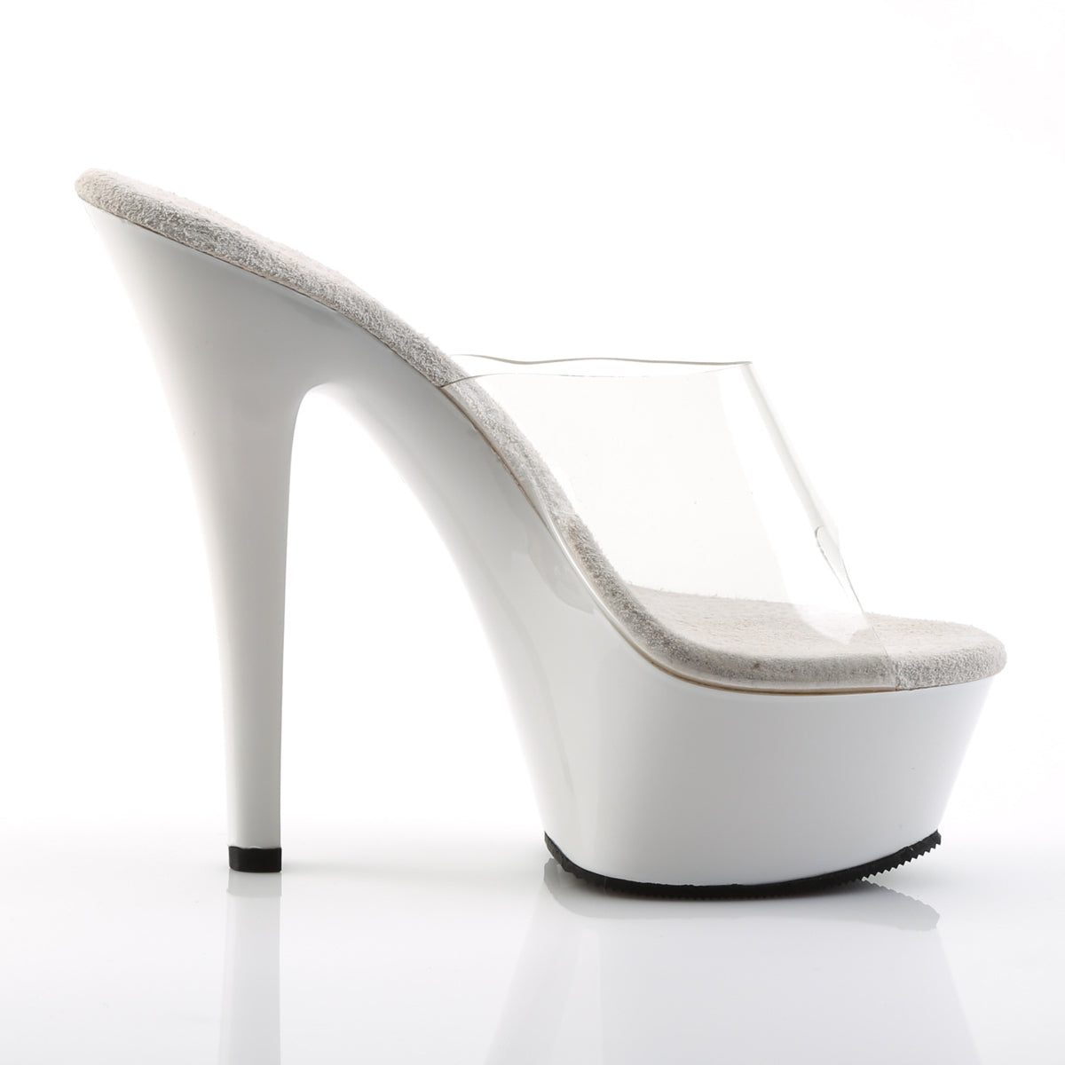 KISS-201 Clear/White Platform Sandal Pleaser