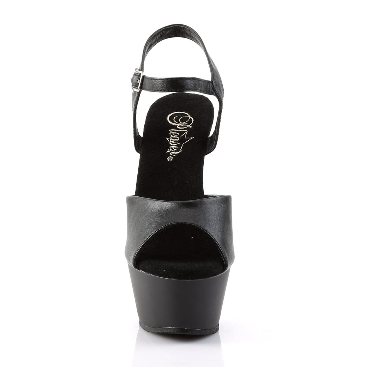 KISS-209 Black Faux Leather/Black Matte Platform Sandal Pleaser US Size (Women's): 5