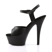 KISS-209 Black Faux Leather/Black Matte Platform Sandal Pleaser US Size (Women's): 5