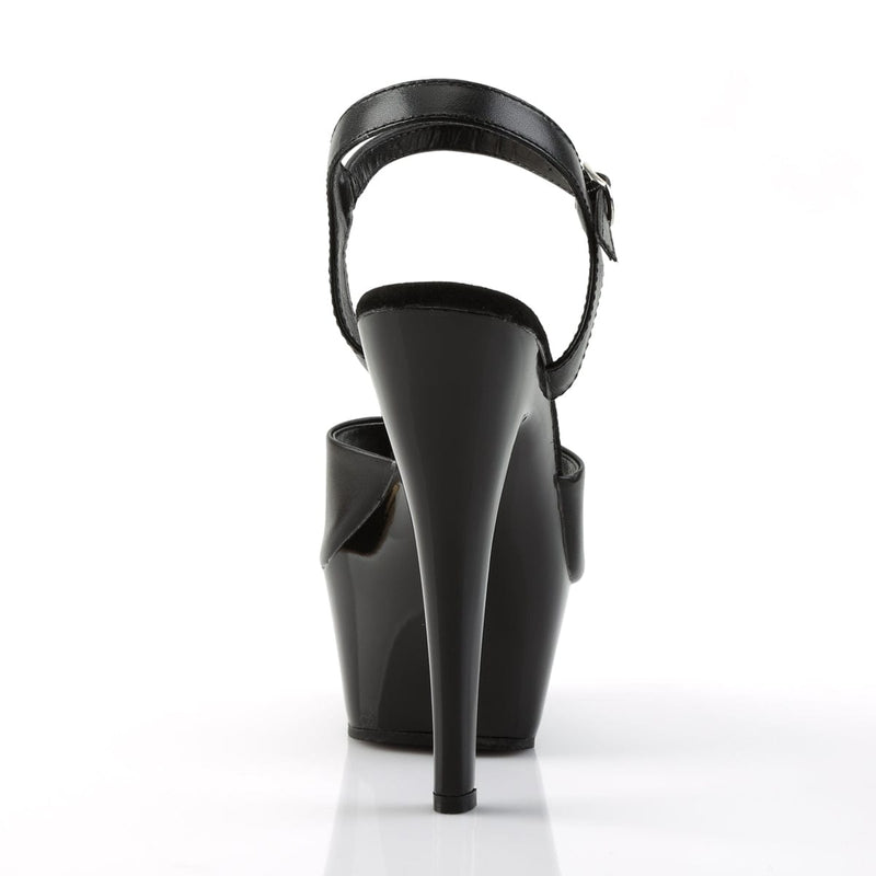 KISS-209 Black Leather/Black Platform Sandal Pleaser US Size (Women's): 5