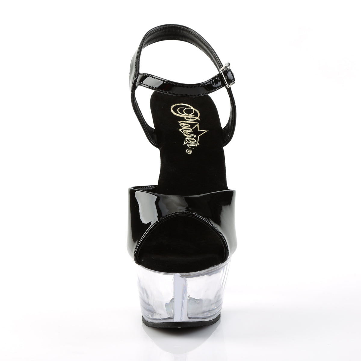 KISS-209 Black Patent/Clear Platform Sandal Pleaser