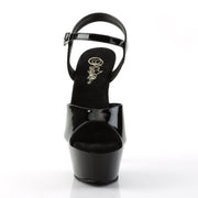 KISS-209 Black Patent/Black Platform Sandal Pleaser US Size (Women's): 5