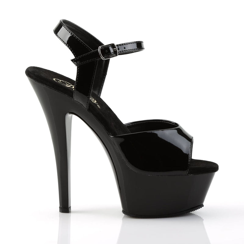 KISS-209 Black Patent/Black Platform Sandal Pleaser US Size (Women's): 5