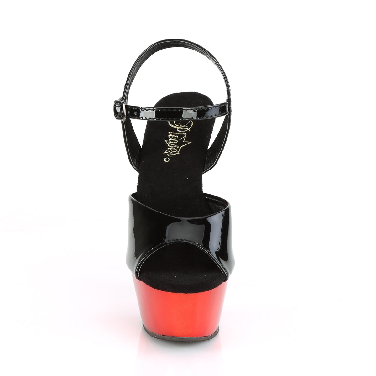 KISS-209 Black Patent/Red Chrome Platform Sandal Pleaser