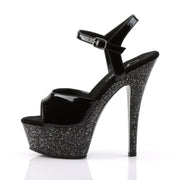 KISS-209MG Black/Black Platform Sandal Pleaser US Size (Women's): 5