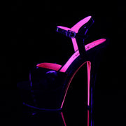 KISS-209TT Black Patent/Black-Neon Hot Pink Platform Sandal Pleaser US Size (Women's): 5