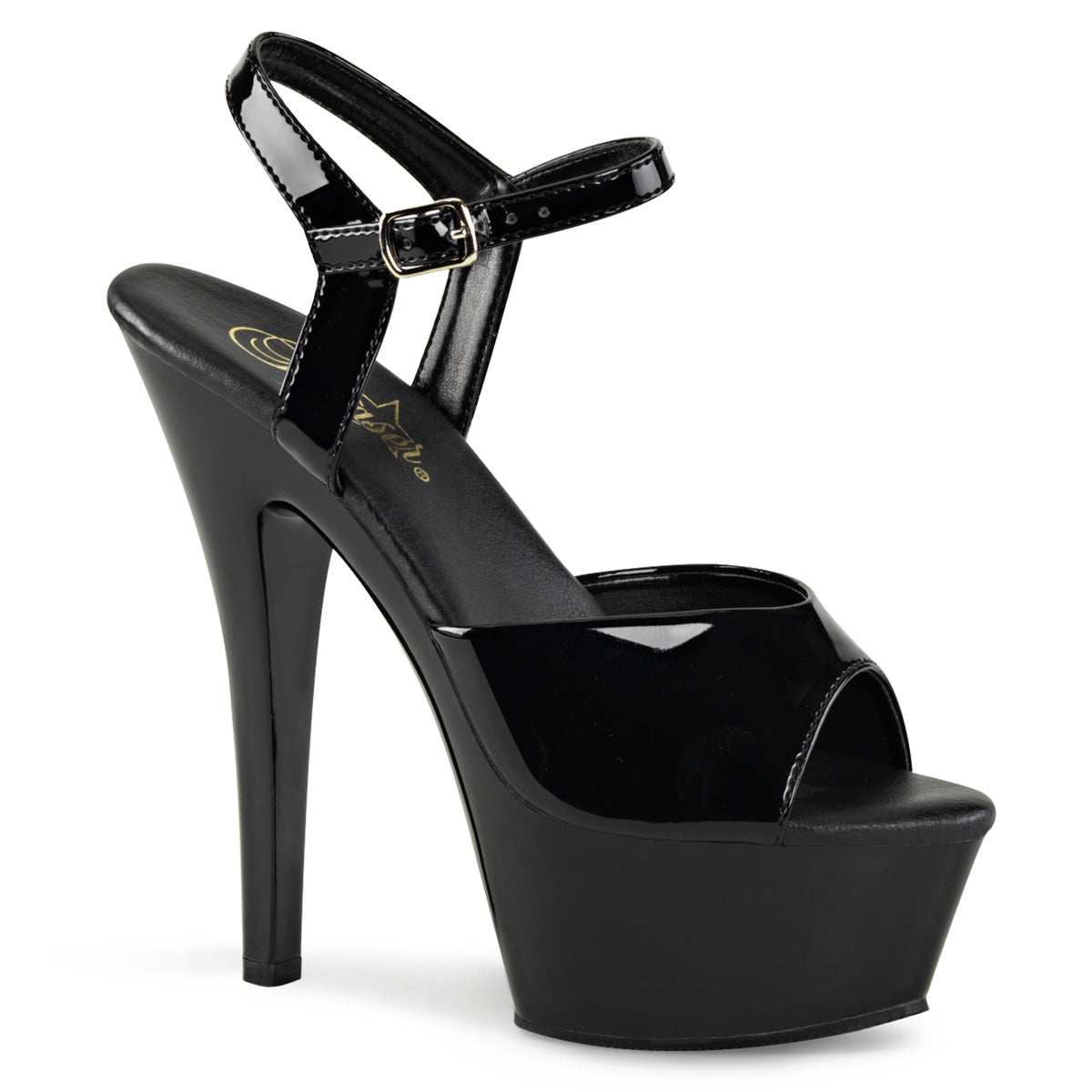 KISS-209VL Black Patent Platform Sandal Pleaser