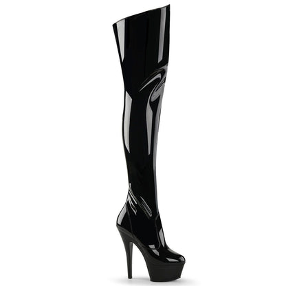 KISS-3010 Black Patent Thigh Boot Pleaser
