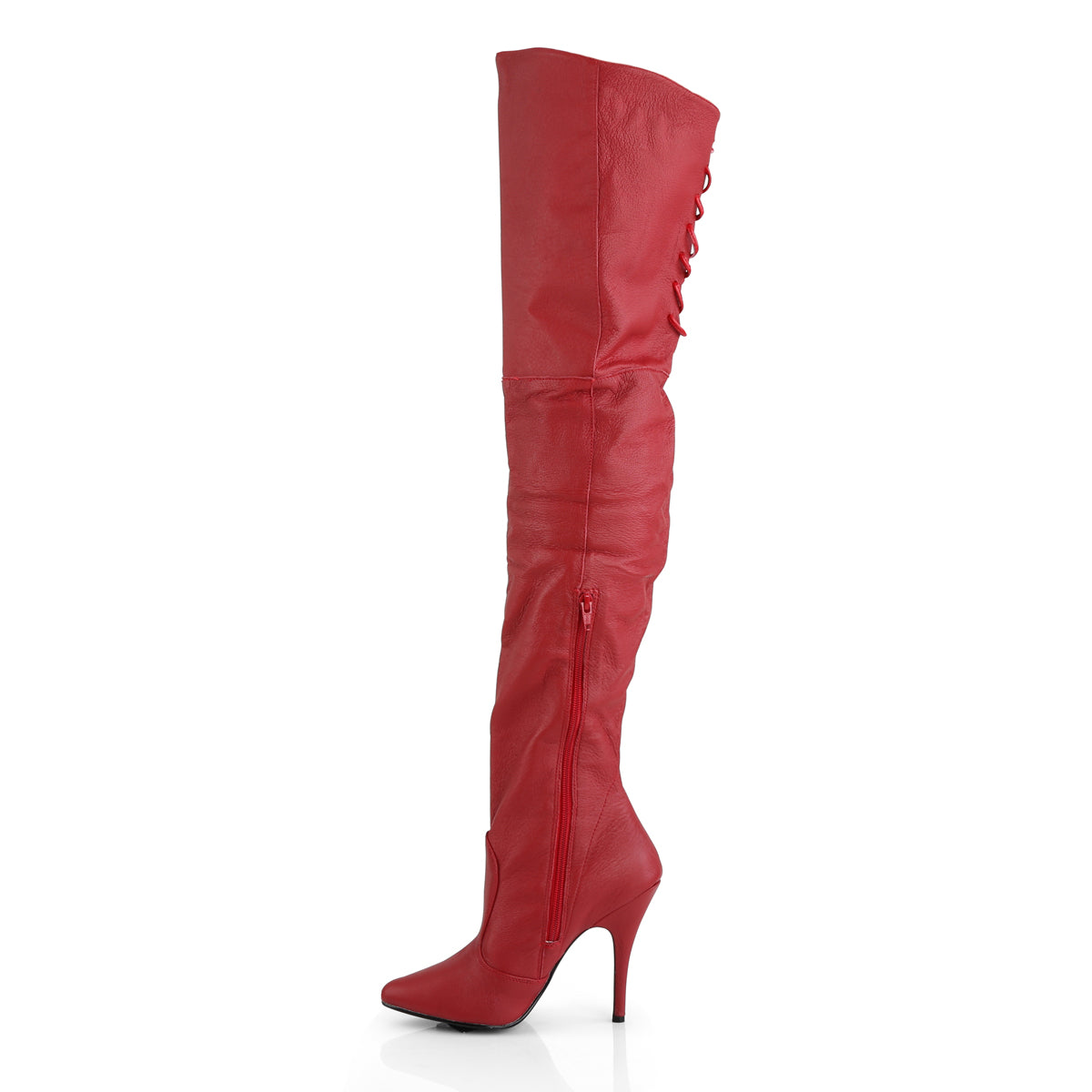 LEGEND-8899 Red Leather (P) Thigh Boot Pleaser