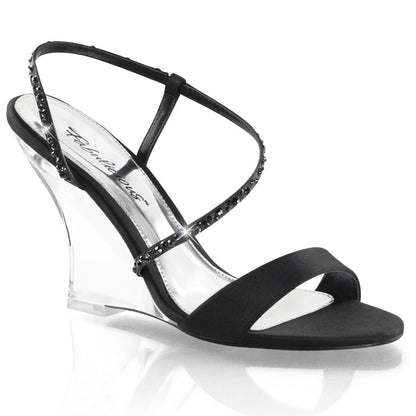 LOVELY-417 Black Satin/Clear Fabulicious
